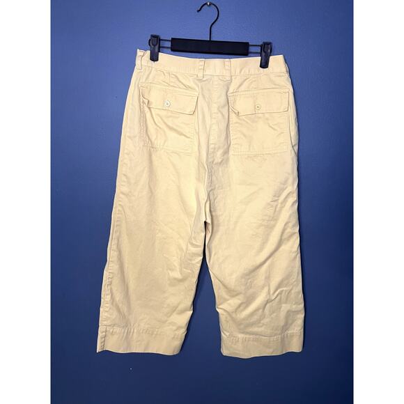 Lauren Ralph Lauren Cropped Wide Leg Jeans Yellow High Waisted Size 14 Lagenlook - Picture 2 of 9